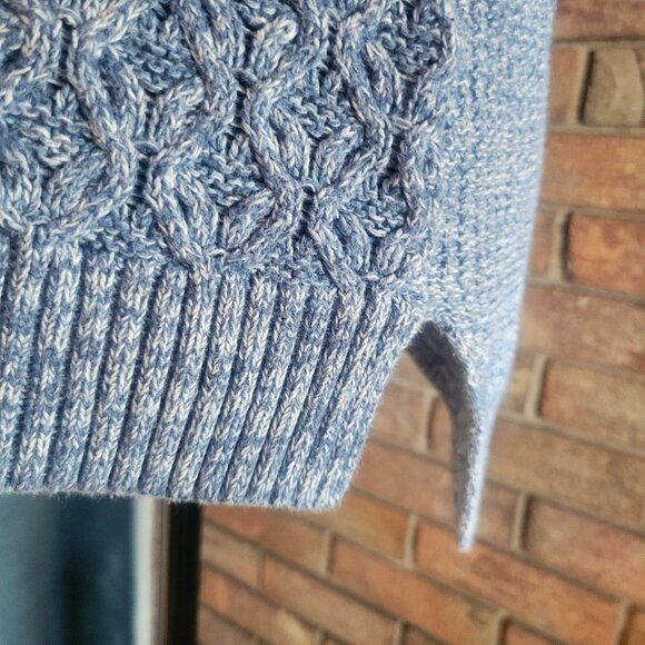Jeanne Pierre Lovely Round Neck, Heather Blue Cable Knit Sweater - Size L - Picture 4 of 10